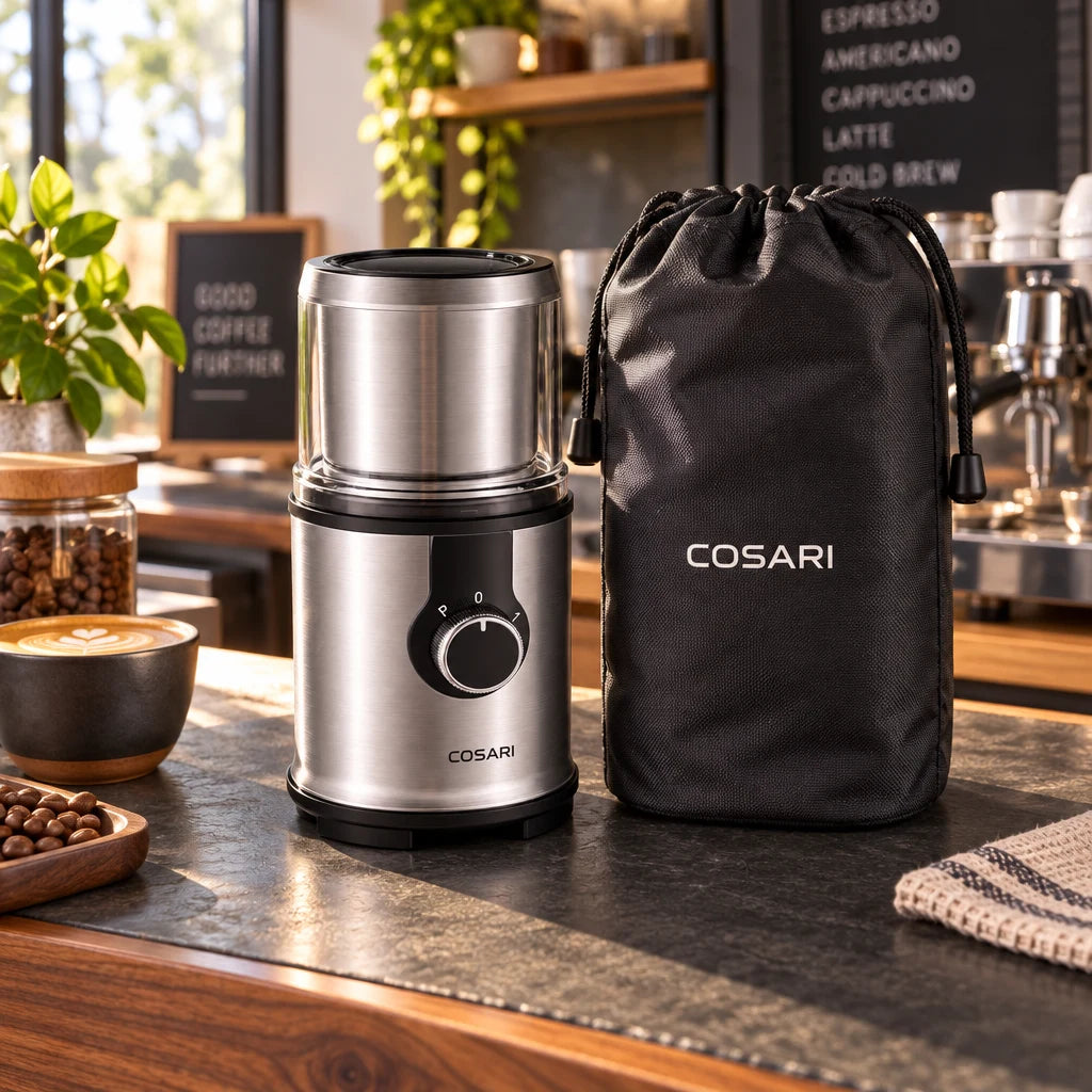 Cosari BaristaBurr Pro Conical Burr Coffee Grinder: 60 Settings, Plasma Anti-Static & Portafilter Cradle - 6