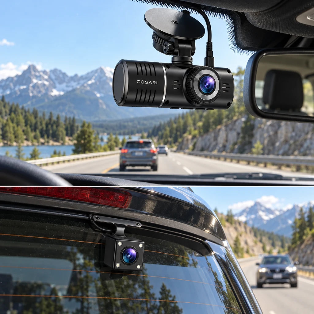 Cosari RoadGuard 4K Duo Front & Rear Dash Cam: 4K+1080P, STARVIS 2 Night Vision, 5GHz WiFi, GPS & 64GB Card - 2