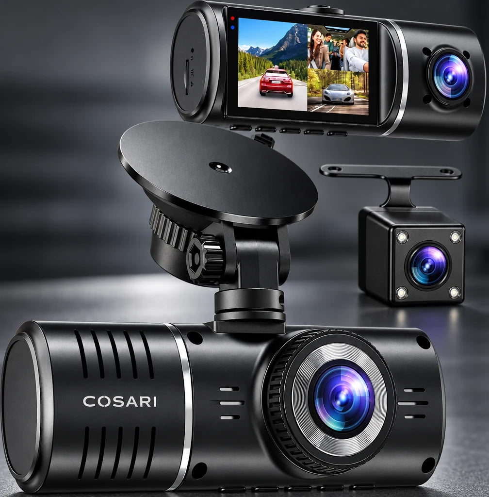 Cosari RoadGuard 4K Duo Front & Rear Dash Cam: 4K+1080P, STARVIS 2 Night Vision, 5GHz WiFi, GPS & 64GB Card - 3