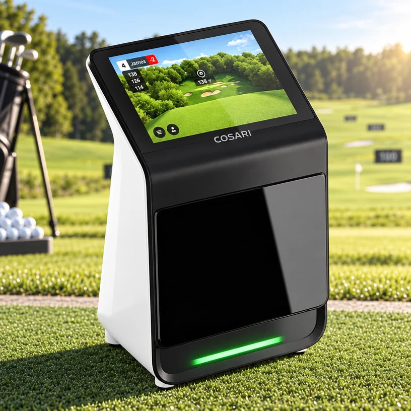 Cosari SwingTrack Radar Pro Golf Launch Monitor: 24GHz Dual-Doppler, 8 Metrics, Voice LCD & Free App