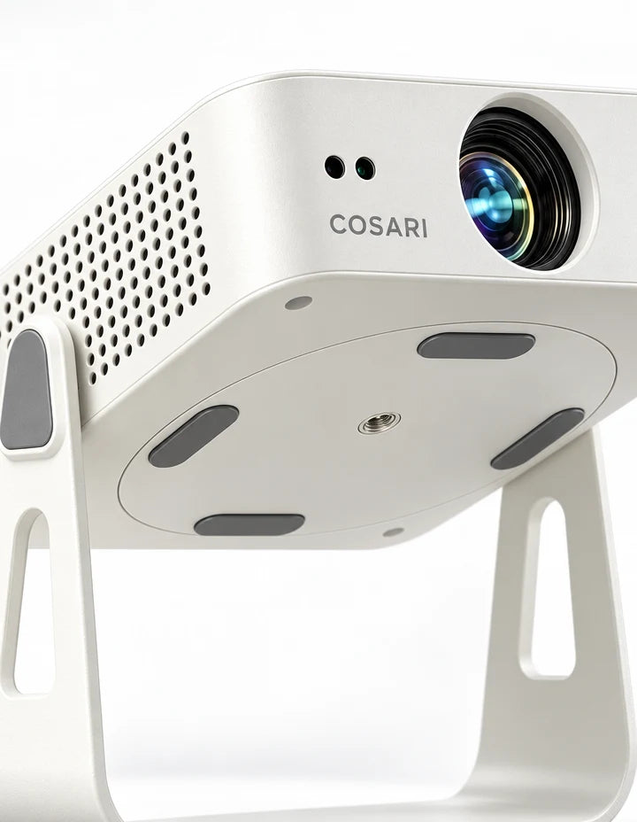 Cosari CineGo 4K Pro Portable Projector: 850 ANSI Lumens, 3-Hr Battery, Laser Auto-Focus & Free 100" Screen - 3