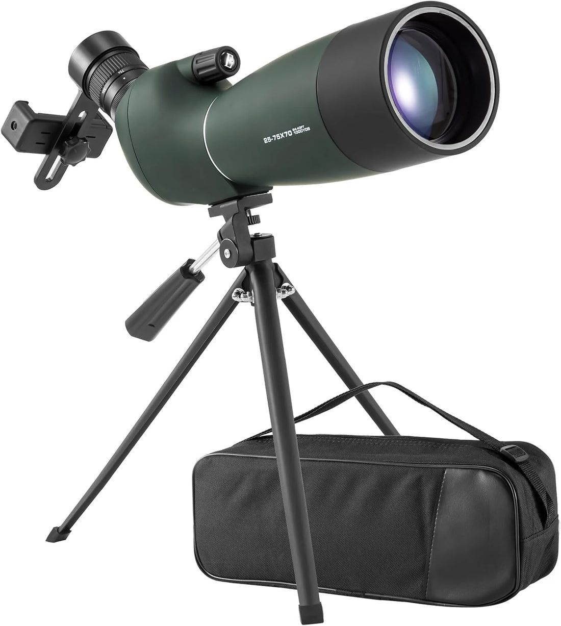 Cosari HawkEye 25-75x85 ED Spotting Scope: BAK4 Prism, Dual-Speed Focus, Tripod & Phone Adapter - 7