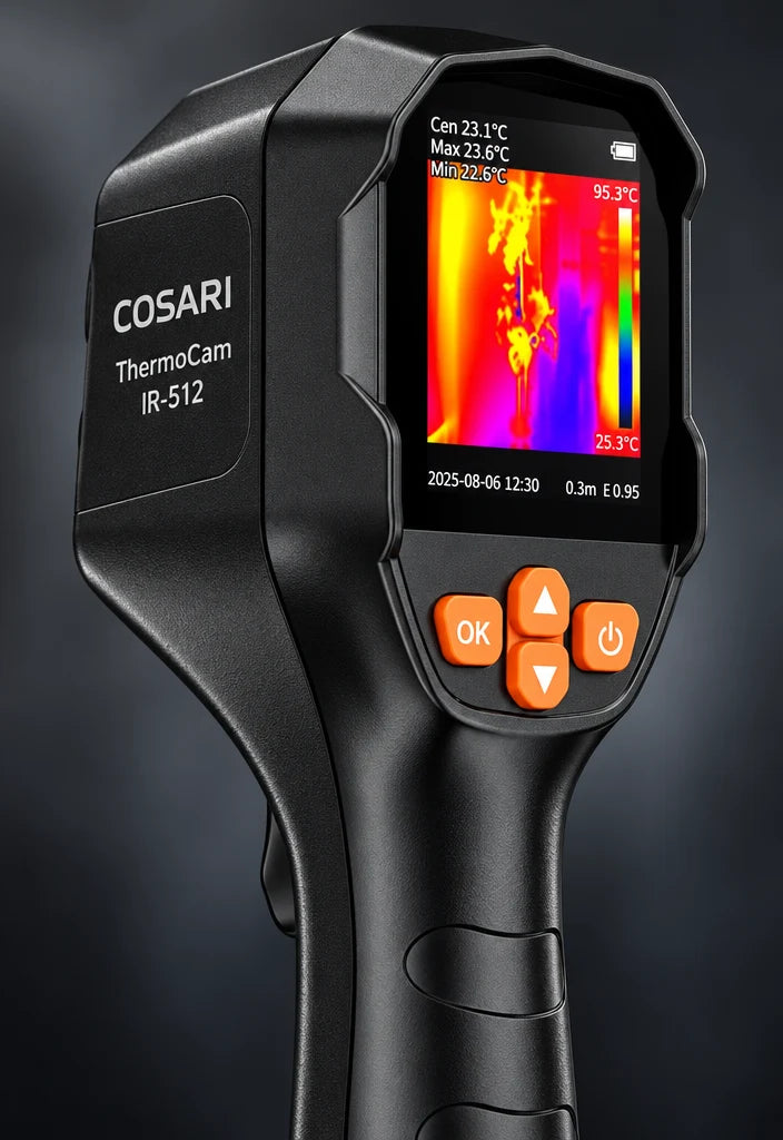 Cosari ThermoCam IR-512 Handheld Thermal Camera: 512×384 Super-IR, Dual-Camera Fusion, 25Hz & 16GB - 3