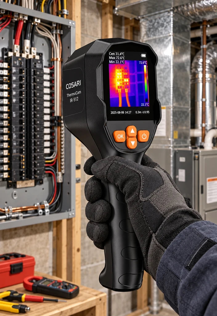 Cosari ThermoCam IR-512 Handheld Thermal Camera: 512×384 Super-IR, Dual-Camera Fusion, 25Hz & 16GB - 5