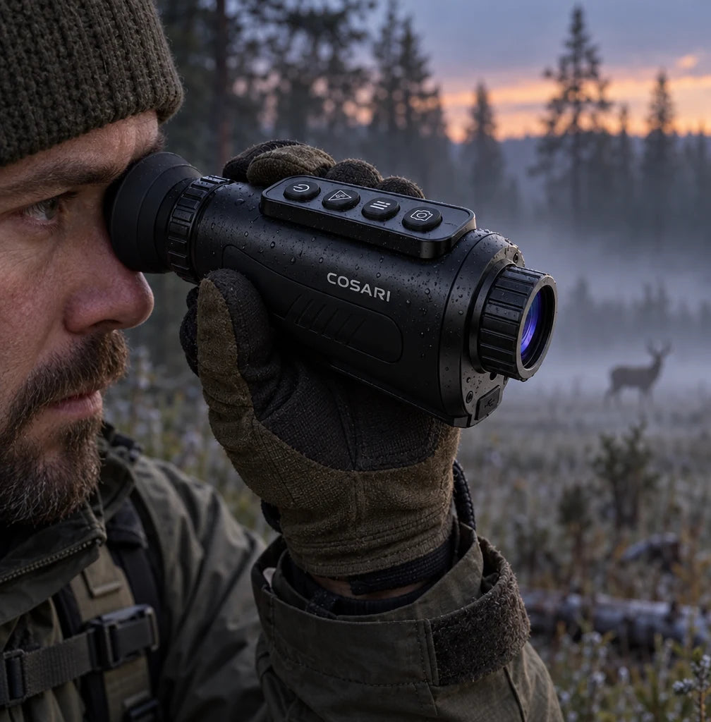 Cosari ThermoScout Pro Thermal Monocular: 12μm VOx Core, 50Hz OLED, 1,200-Yd Range & 32GB DVR - 2