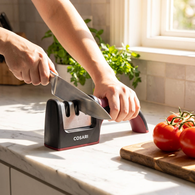 Cosari EdgePro X1 — 3-Stage Tungsten, Diamond & Ceramic Knife Sharpener