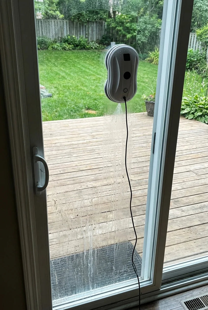 My husband walked into the patio door!