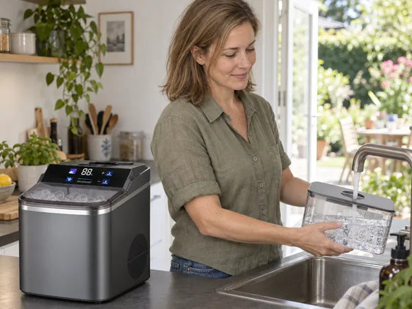Wassertank wird am Wasserhahn gefüllt